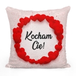Poduszka LOVE cekiny 40x40 cm Kocham Cię Czerwona