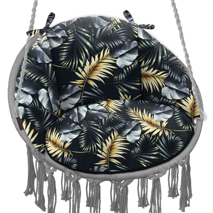 Poduszka LUNA UP Golden Palms + Czarny Oxford