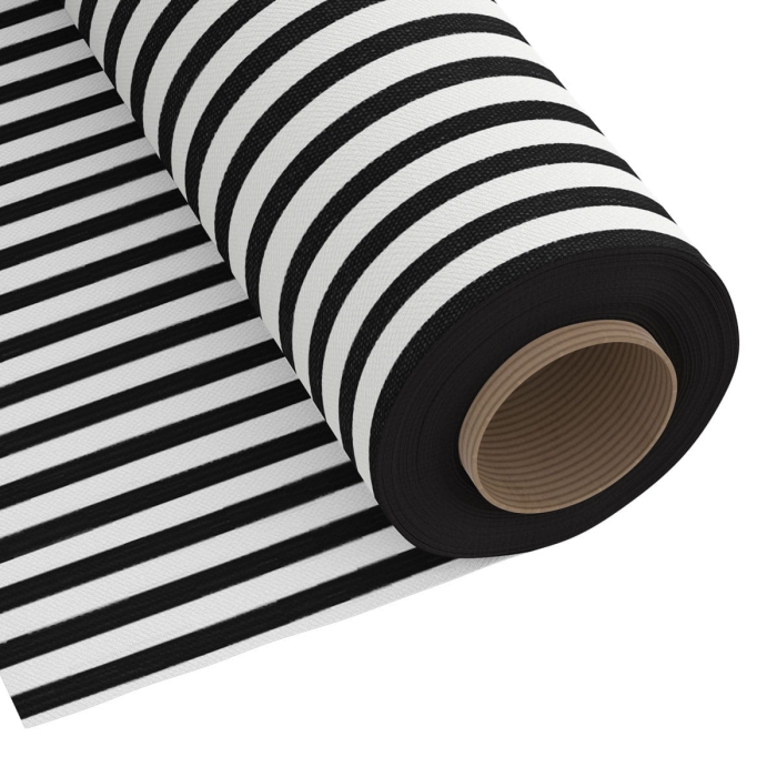 Tkanina Dekoracyjna Happy małe Paski 280 cm Czarne