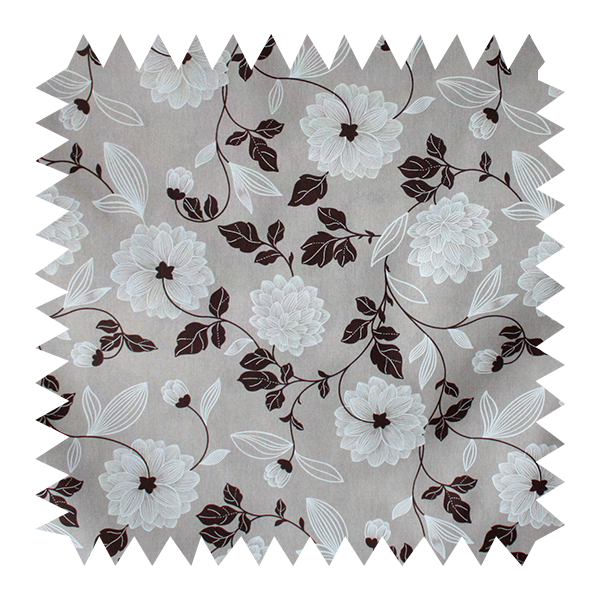 Tkanina Dekoracyjna Diana Kwiaty 280cm Beż + Biały