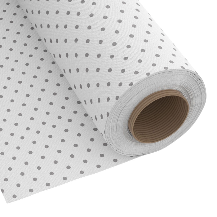 Tkanina Dekoracyjna Happy 280 Biały Szare Kropki