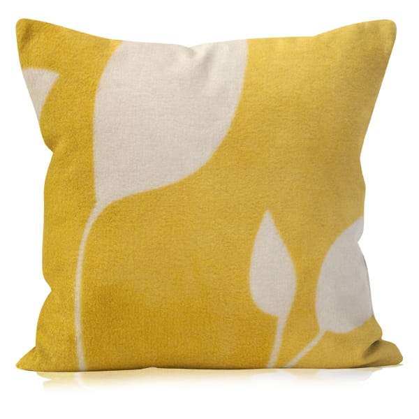 Poduszka LUC Liście 40x40 cm Żółty / Musztarda