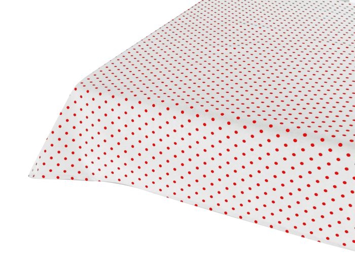 Obrus - Happy 110x160 - Biały w Czerwone Kropki