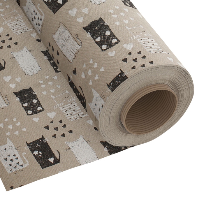 Tkanina Dekoracyjna Buenos Tło Len Koty - 280 cm