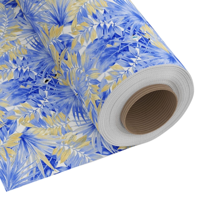 Tkanina Dekoracyjna PALMY 280 cm Niebieski