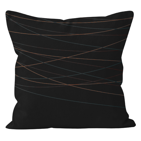 Poduszka Cleo Vertos 45x45 cm pasy Czarny