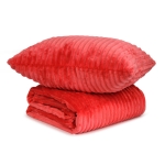 Poduszka Stripes Prążki Mikroflanela 45x45cm Coral