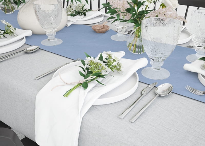 Bieżnik dekoracyjny Loneta 402 40x135 niebieski