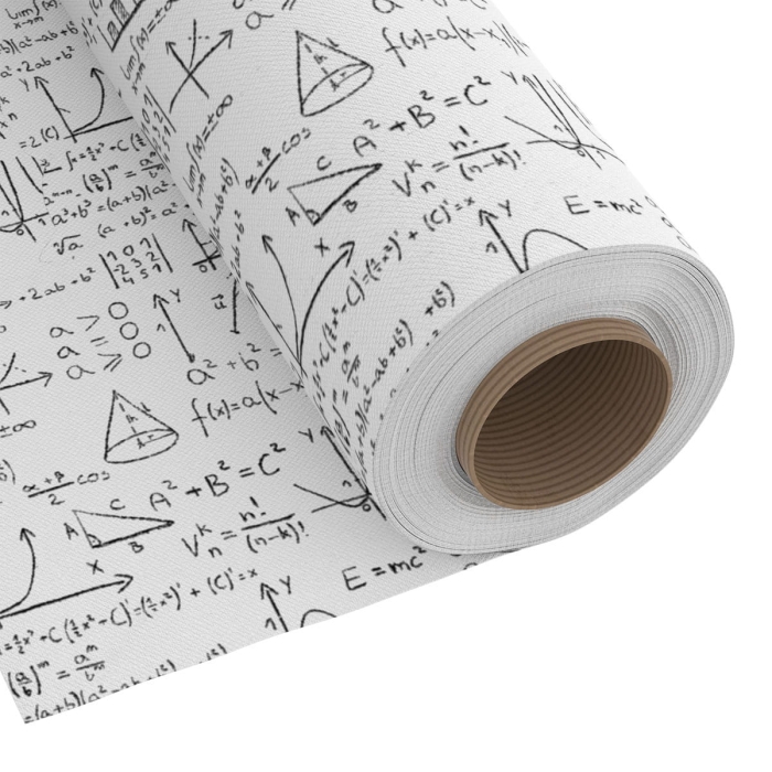 Tkanina Dekoracyjna TABLICA PI 280 cm Biały Czarny