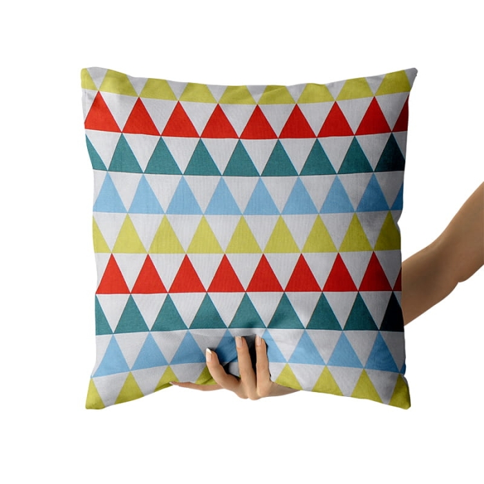 Poszewka Dekoracyjna Pastel Trójkaty Czerw.40x40cm