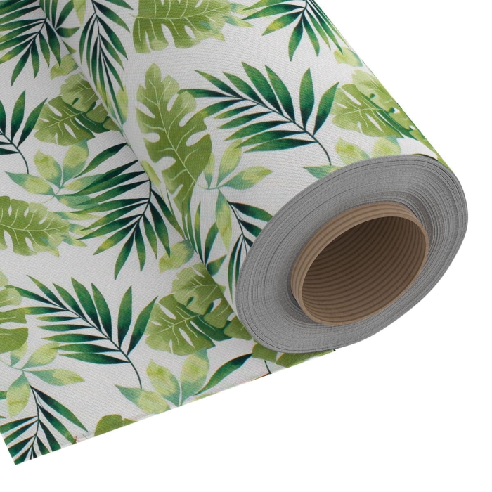 Tkanina Tropical Green Leaves 280 palmy Zielony