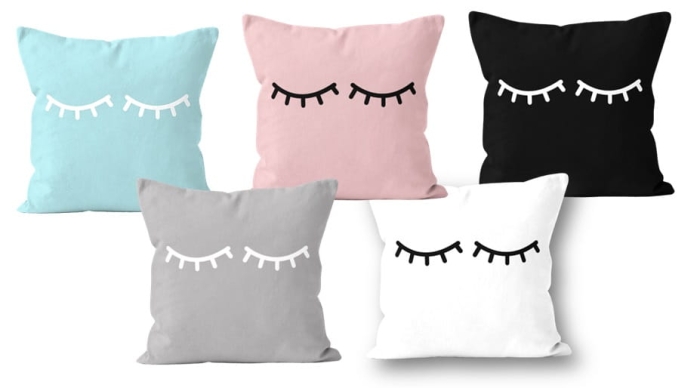 Poszewka Jess Lashes 40x40 cm Aqua Morski