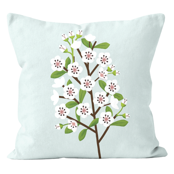 Poszewka Willow bawełna Premium Kwiaty 45x45 Mięta