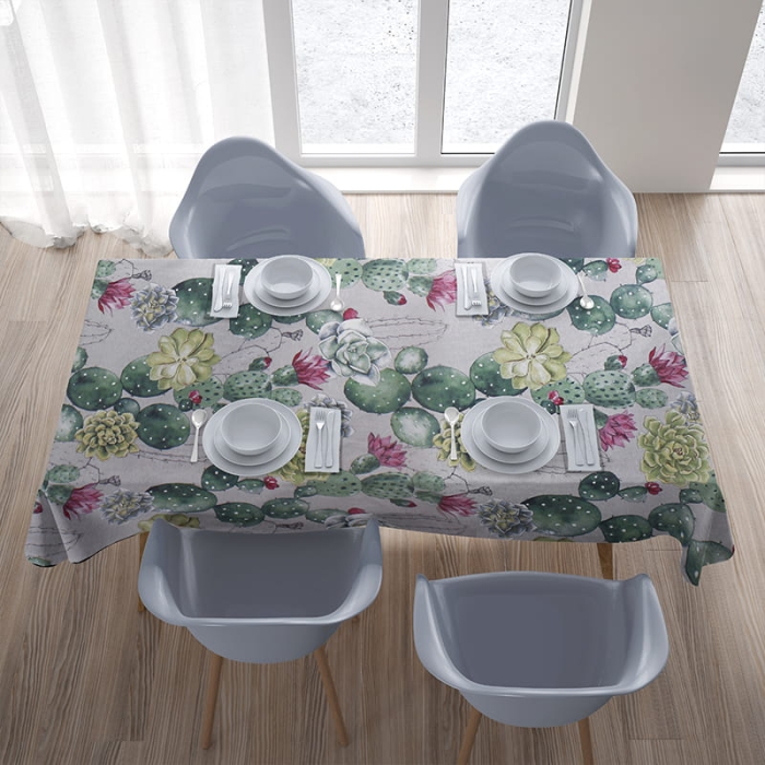 Obrus Kaktusy Eden Zielony 135x220 cm