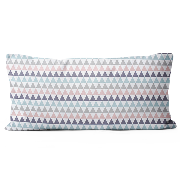 Poszewka pastel trójkaty różowe 30x50