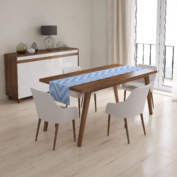 Bieżnik Matrix Zygzag 40x110 Niebieski