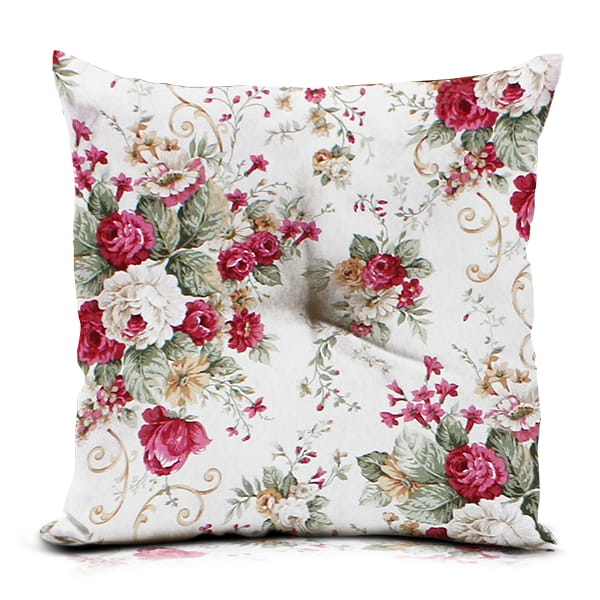 Poduszka Lari z wypeł.bawełna 45x45cm Blumen Bordo