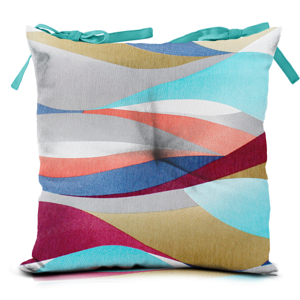 Poduszka na krzesło Silla Fala Turkus 40x40