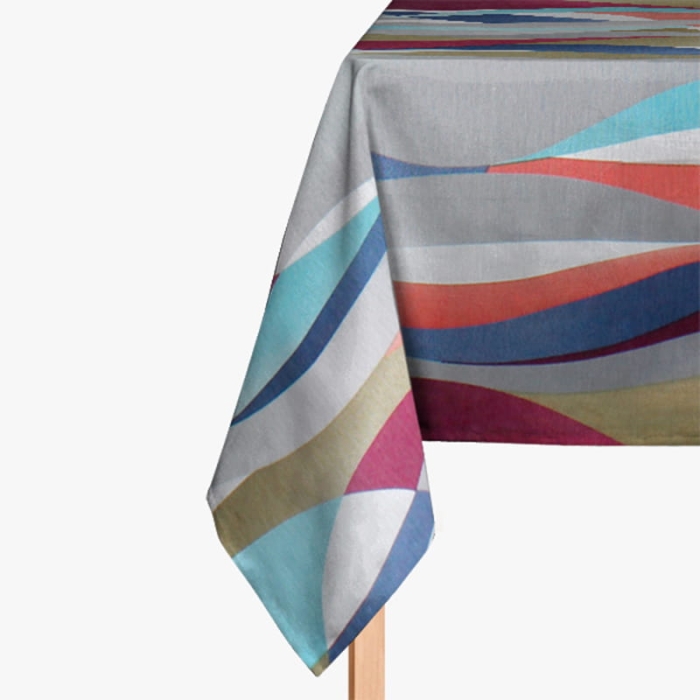 Obrus dekoracyjny  Fala Turkus 135x200