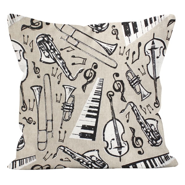 Poszewka Instrumenty na Lnie 45x45 cm