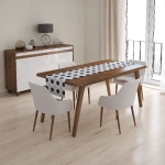 Bieżnik Brilliant Kropki Czarno Srebrny 40x90