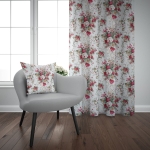 Zasłona na Taśmie Blumen 140x250cm Bordo