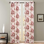 Zasłona Deco na Przelotkach 135x160cm Blumen Bordo