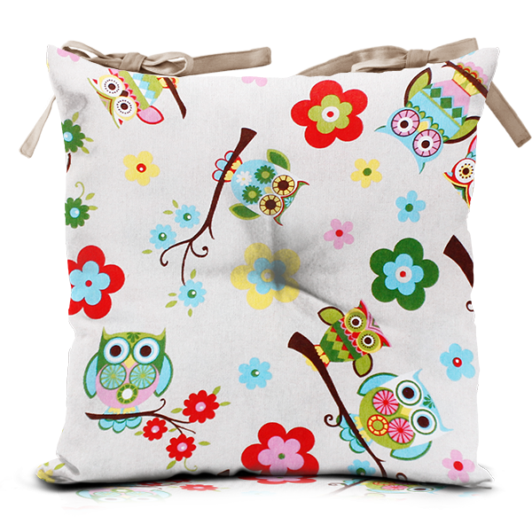 Poduszka silla  Sowy Folk 40x40 cm