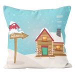 Poszewka Św.Premium SANTA 45x45cm Domek Mikołaja