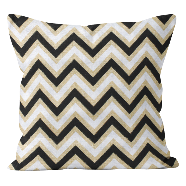 Poduszka Jess Brilliant Zygzak Czarno Złoty 45x45