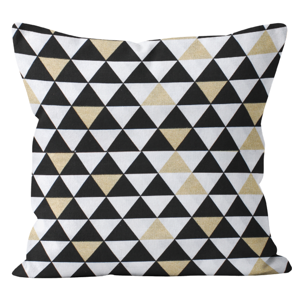 Poszewka Brilliant Trójkąty Czarno Złote 40x40