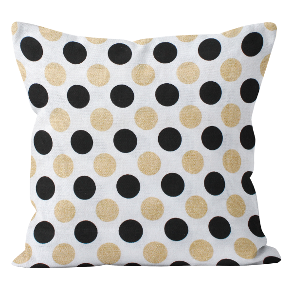 Poduszka Jess Brilliant Kropki Czarno Złote 45x45