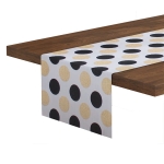 Bieżnik Brilliant Kropki Czarno Złoty 40x90