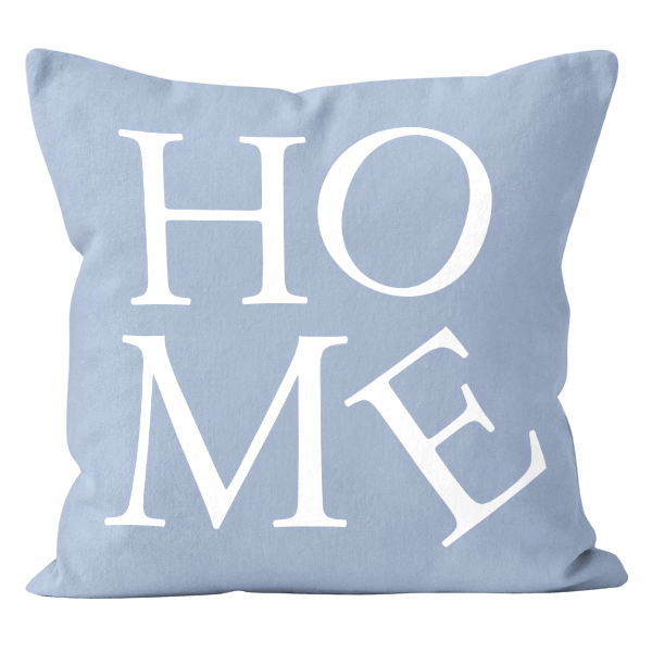 Poszewka z napisem HOME 45X45 CM Niebieski