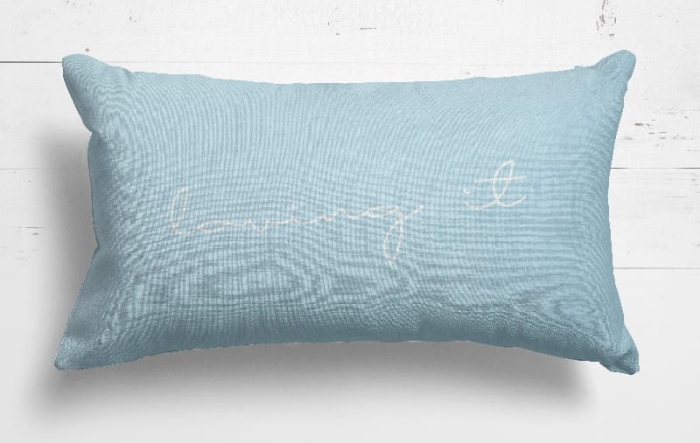 Poszewka bawełna Loving It 30x50 cm niebieski