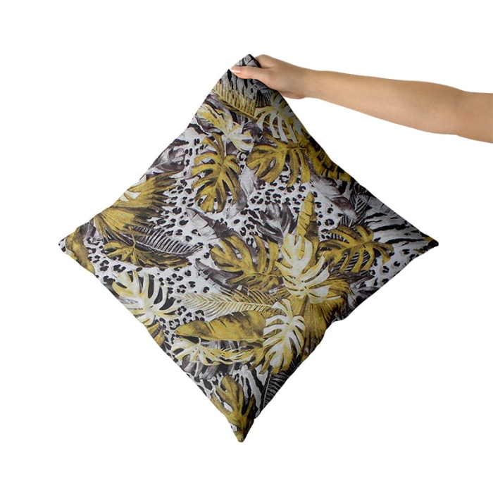 Poduszka JESS bawełna z wkładem 45x45 Pantera żółt