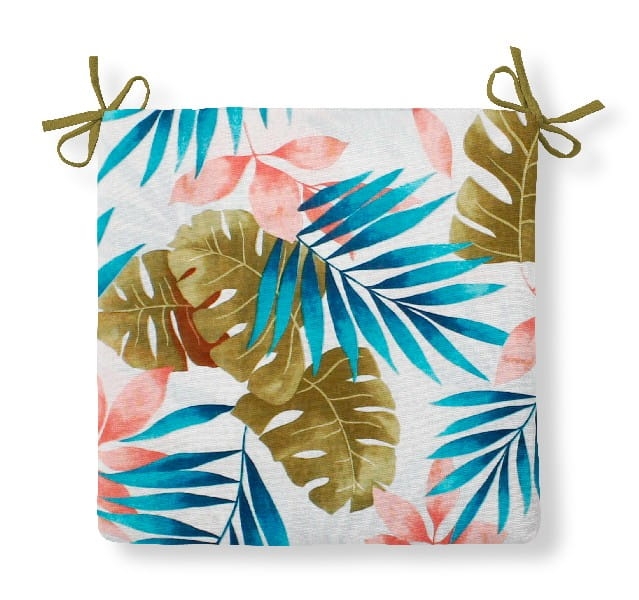 Poduszka na krzesło MIA Pink Leaves Liście 40x40X2