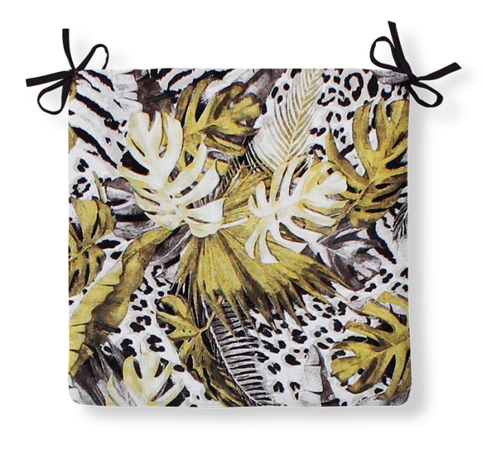 Poduszka na krzesło MIA Pantera 38x38 żółty/brąz