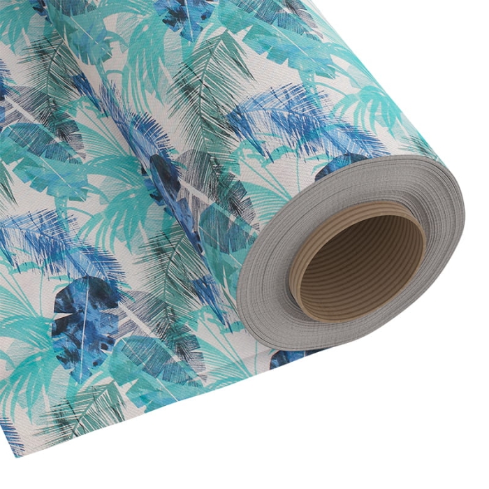 Tkanina Dekoracyjna Liście Bananowca 280cm Niebies