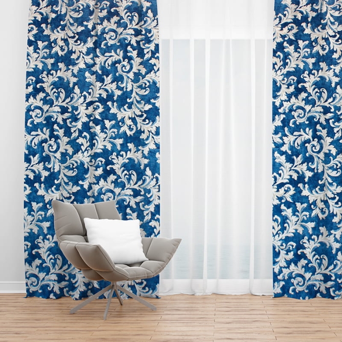 Zasłona na taśmie Ferro Azul 135x250cm