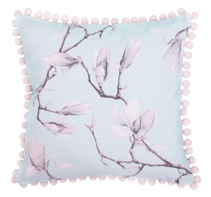 Poszewka z pomponami BLUE MAGNOLIA 45x45