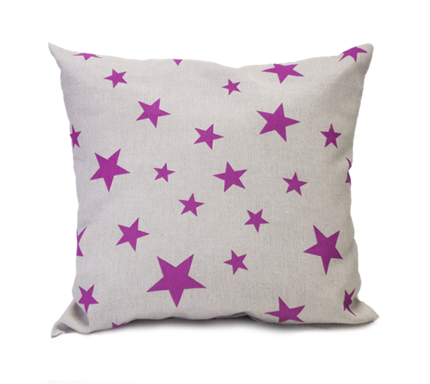 Poszewka ŚWIĘTA gwiazki różowe na lnie 45x45