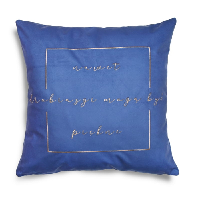 Poduszka POZYTYWNA HELSINKI VELVET 40x40 Niebieski
