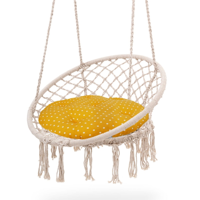 Poduszka na bocianie gniazdo śr 65 cm Happy Żółty