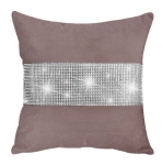 Poszewka CLARE Velvet Cyrkonie 11cm 40x40 Cafe