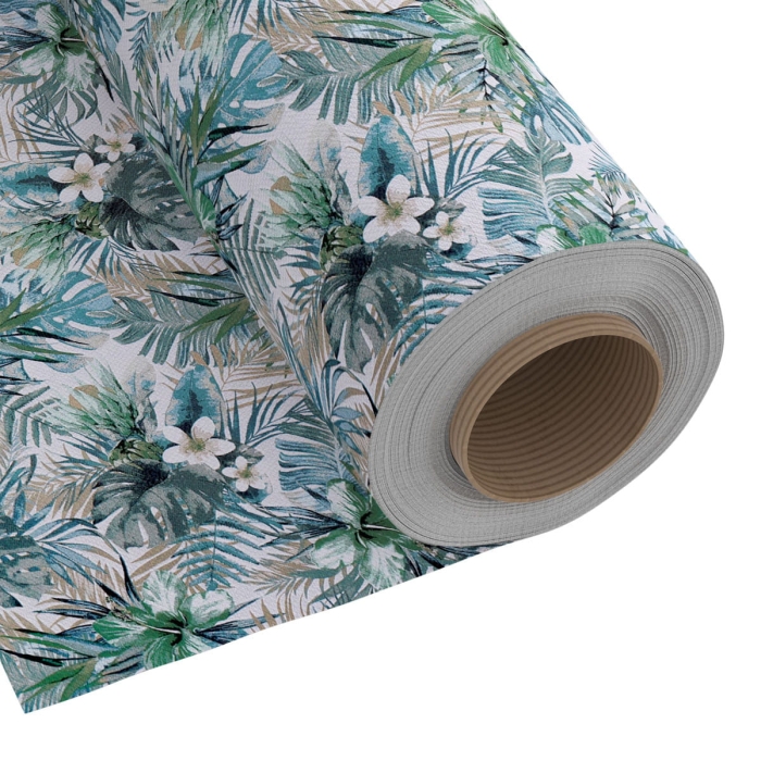 Tkanina Dekoracyjna Feuille 280 Kwiaty Niebieski