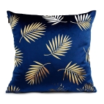 Poszewka Velvet GOLDEN STYLE LEAVES BLUE 40X40 cm