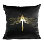 Poszewka Velvet Golden SINGLE BLACK DRAGONFLY40x40