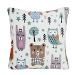 Poszewka FOREST LAS mikroflanela 40X40 cm Sowy