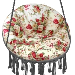 Huśtawka LUNA Szary+poduszka Columbia Blumen Bordo
